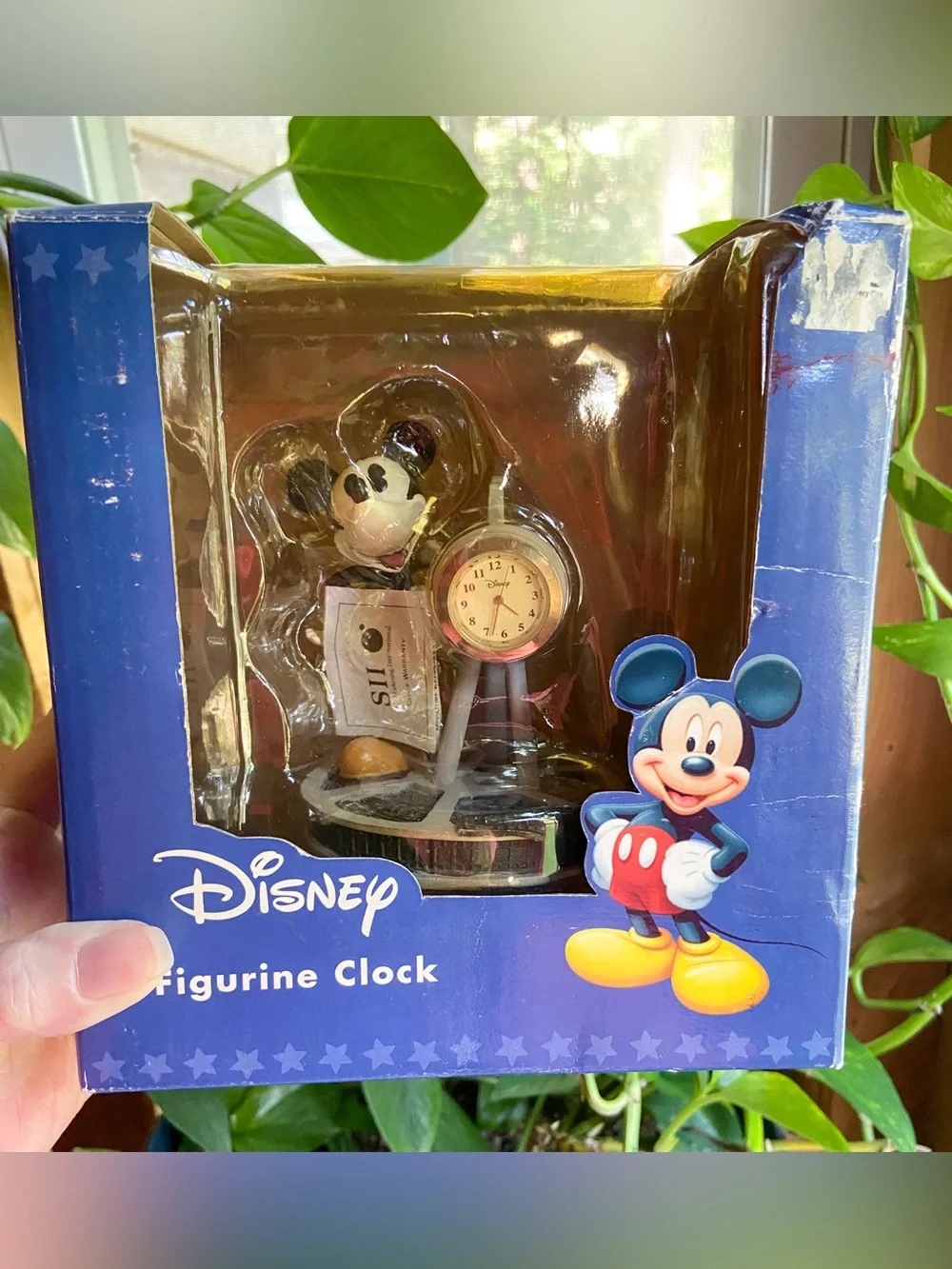 Disney Mickey Mouse Vintage Desk Clock NIB SII Marketing Rare Collectible Figure